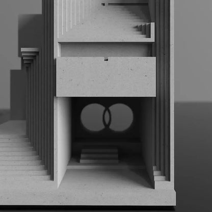 Modern gray concrete brian family cemetery model living room decor