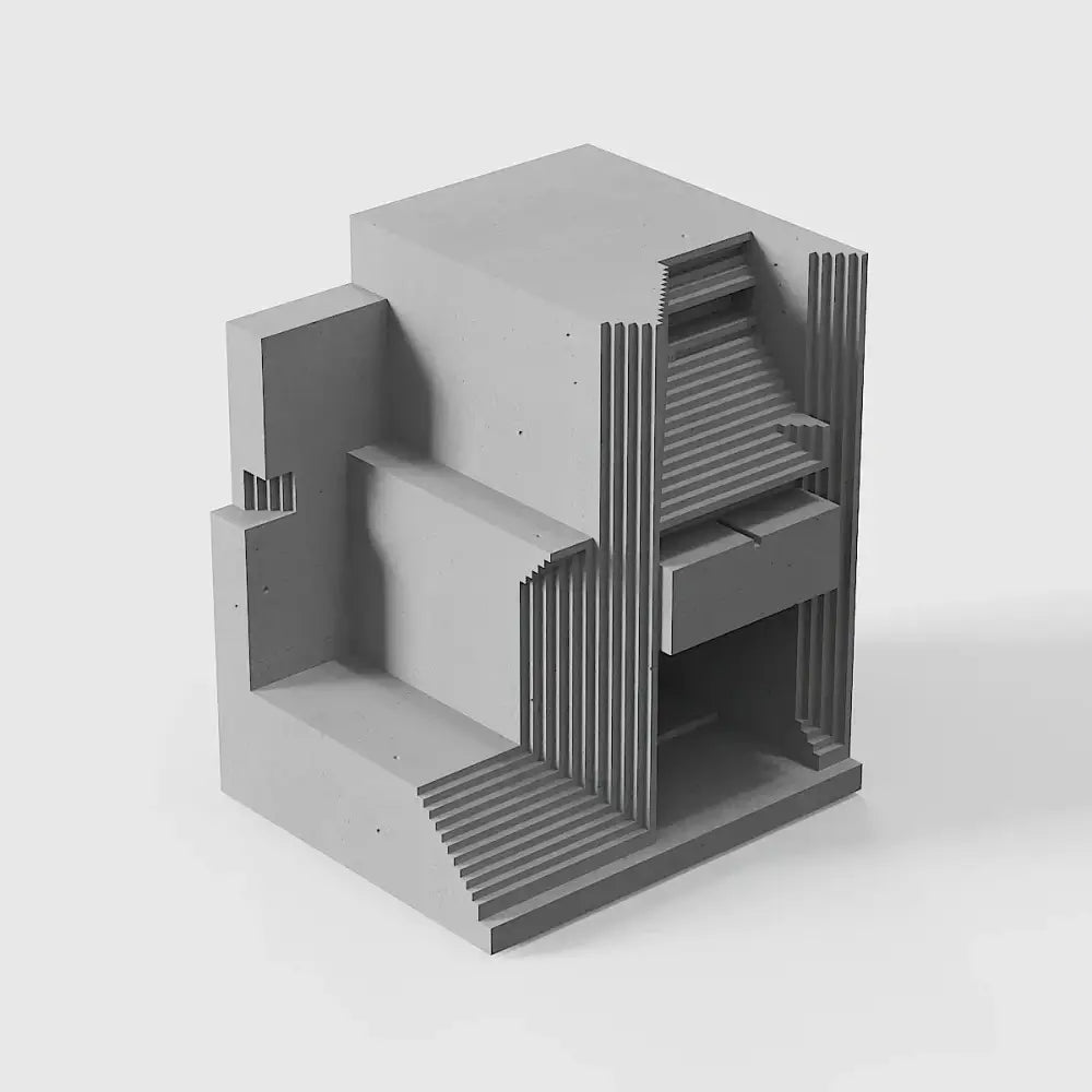 Modern gray concrete brian family cemetery model living room decor