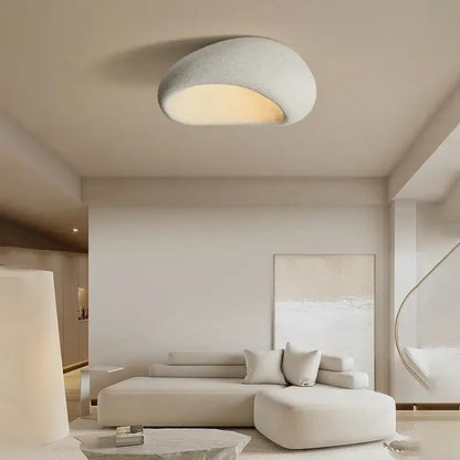 Modern gray concrete cream ceiling lamps chandelier bedroom light