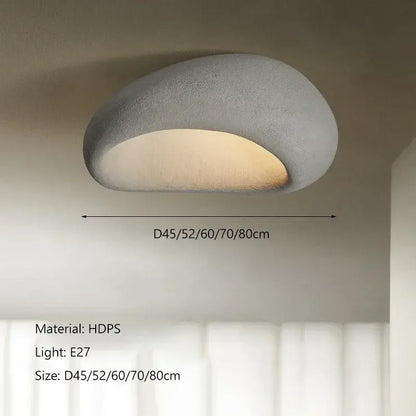 Modern gray concrete cream ceiling lamps chandelier bedroom light