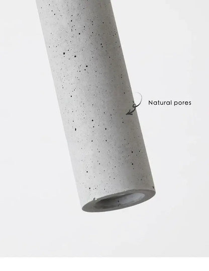 Modern gray concrete tube pendant light dining room triple chandelier