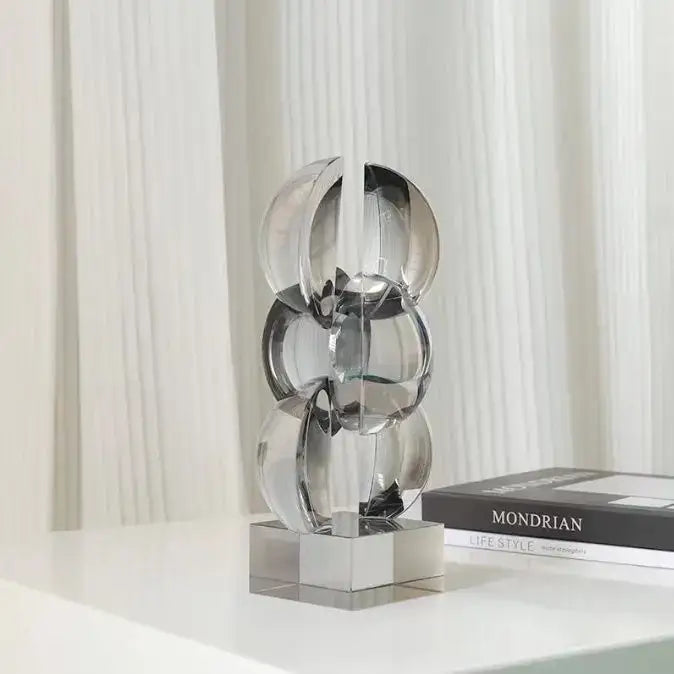 Modern gray geometric crystal glass ornaments living room decor