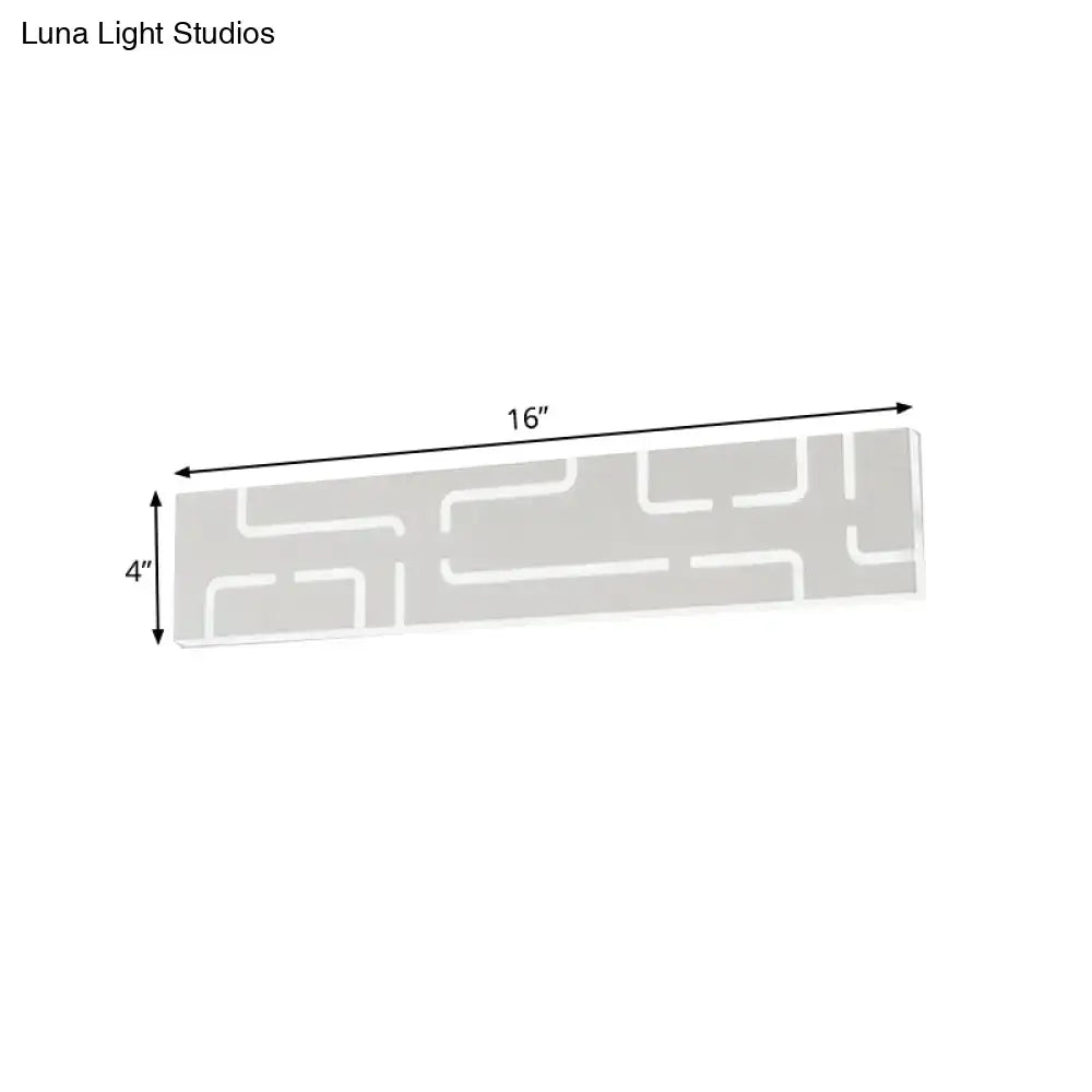 Modern gray geometric led wall sconce bedroom warm white light
