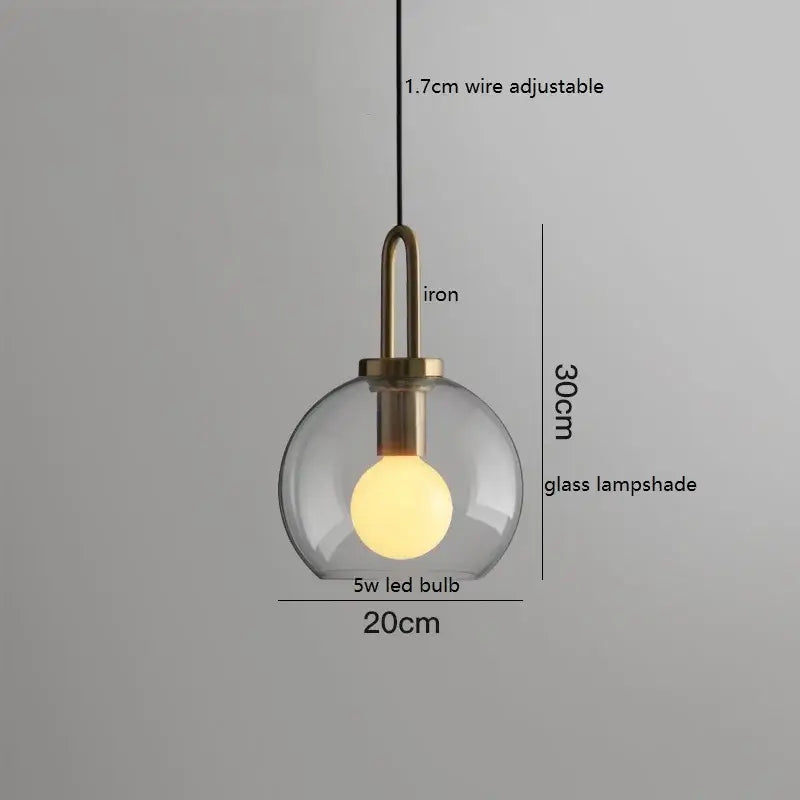 Modern gray glass ball led pendant light set – dining room