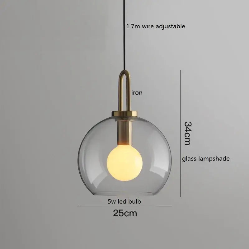 Modern gray glass ball led pendant light set – dining room