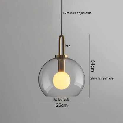 Modern gray glass ball led pendant light set – dining room