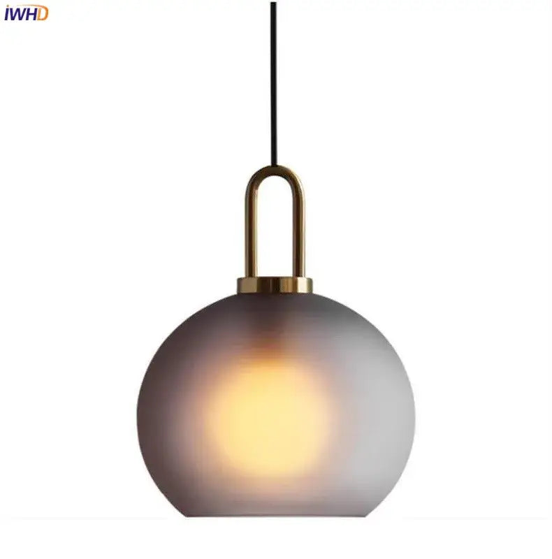Modern gray glass ball led pendant light set – dining room