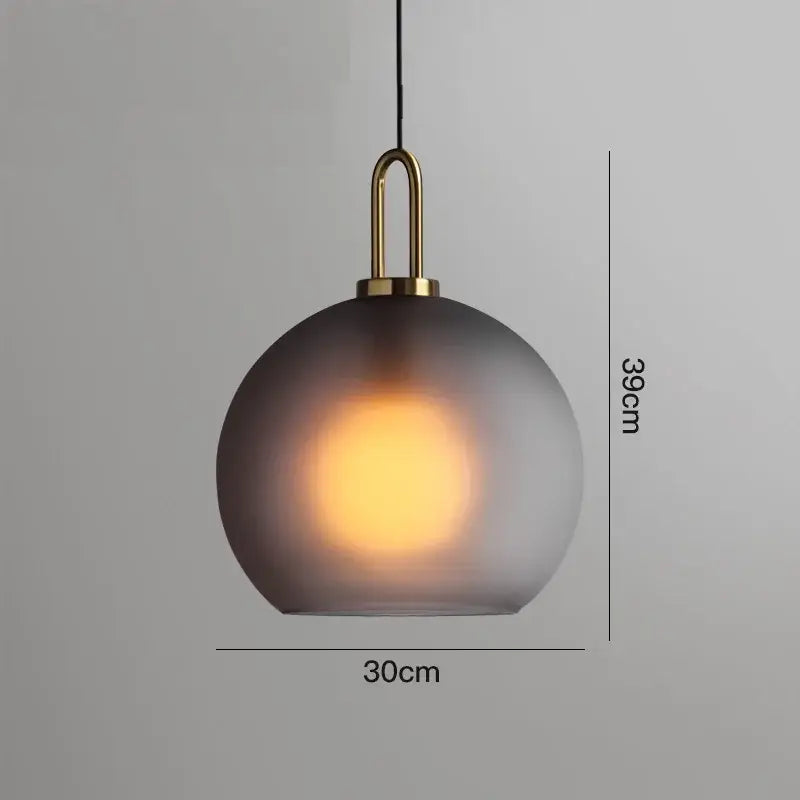 Modern gray glass ball led pendant light set – dining room