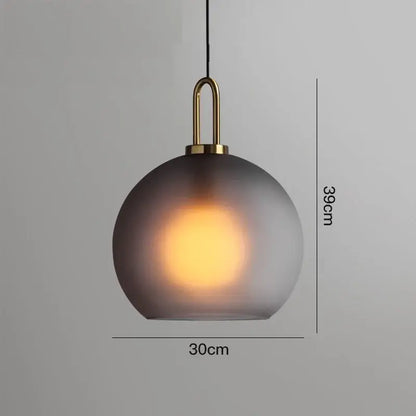Modern gray glass ball led pendant light set – dining room
