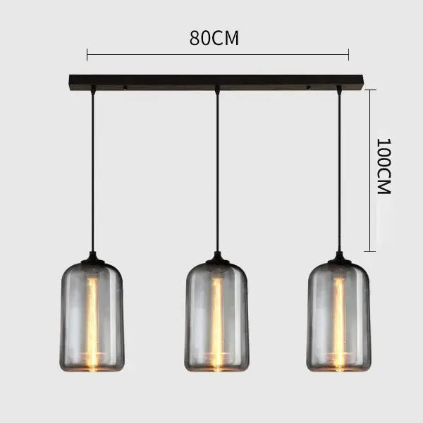 Modern gray glass pendant light set of 4 dining room lighting