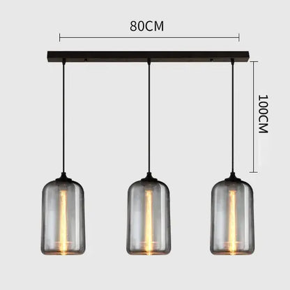 Modern gray glass pendant light set of 4 dining room lighting