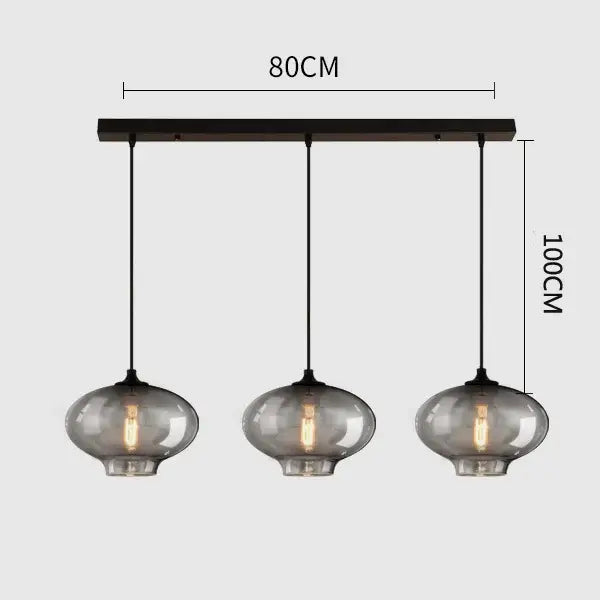 Modern gray glass pendant light set of 4 dining room lighting