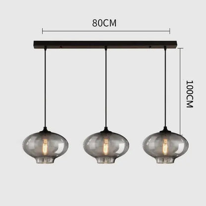 Modern gray glass pendant light set of 4 dining room lighting