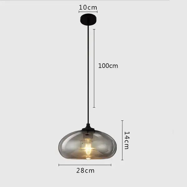 Modern gray glass pendant light set of 4 dining room lighting