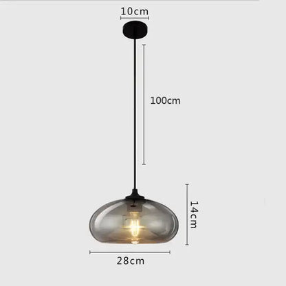 Modern gray glass pendant light set of 4 dining room lighting