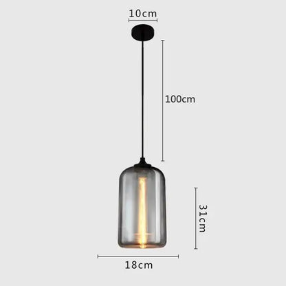Modern gray glass pendant light set of 4 dining room lighting