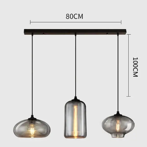 Modern gray glass pendant light set of 4 dining room lighting