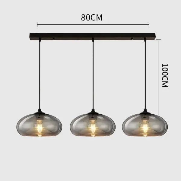 Modern gray glass pendant light set of 4 dining room lighting