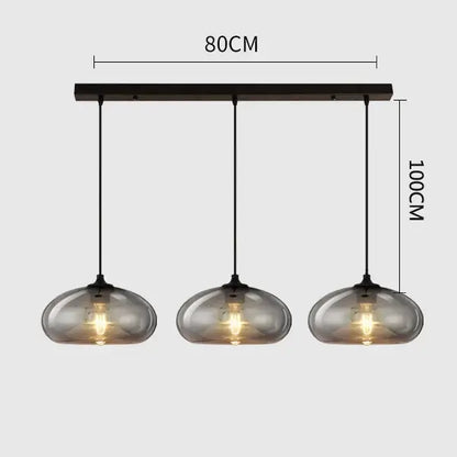 Modern gray glass pendant light set of 4 dining room lighting