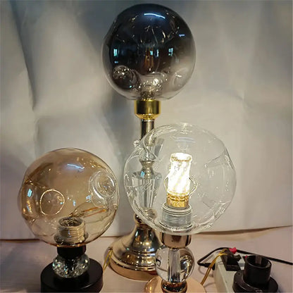 Modern gray glass shade replacement bedroom spherical lamp cover