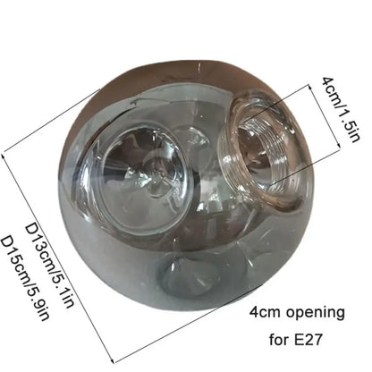 Modern gray glass shade replacement bedroom spherical lamp cover