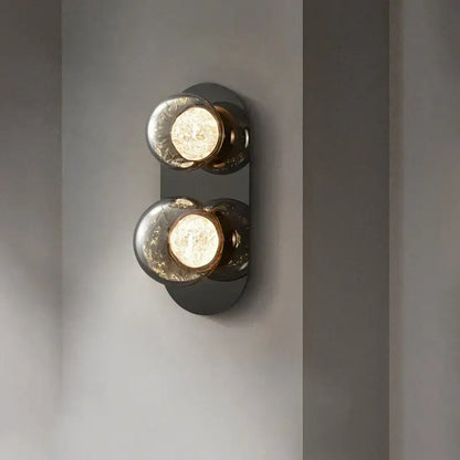 Modern gray glass wall lights living room black sconce