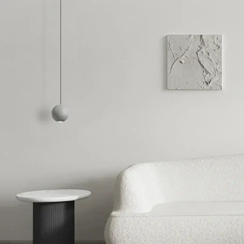 Modern gray & gold cement chandelier dining room pendant light