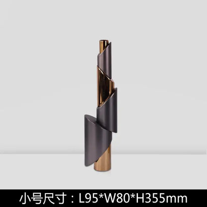 Modern gray & gold helical pipe candle holder dining room decor