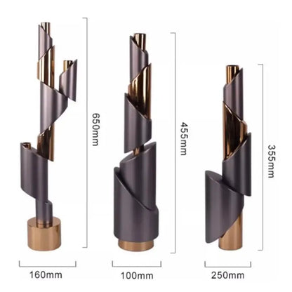 Modern gray & gold helical pipe candle holder dining room decor