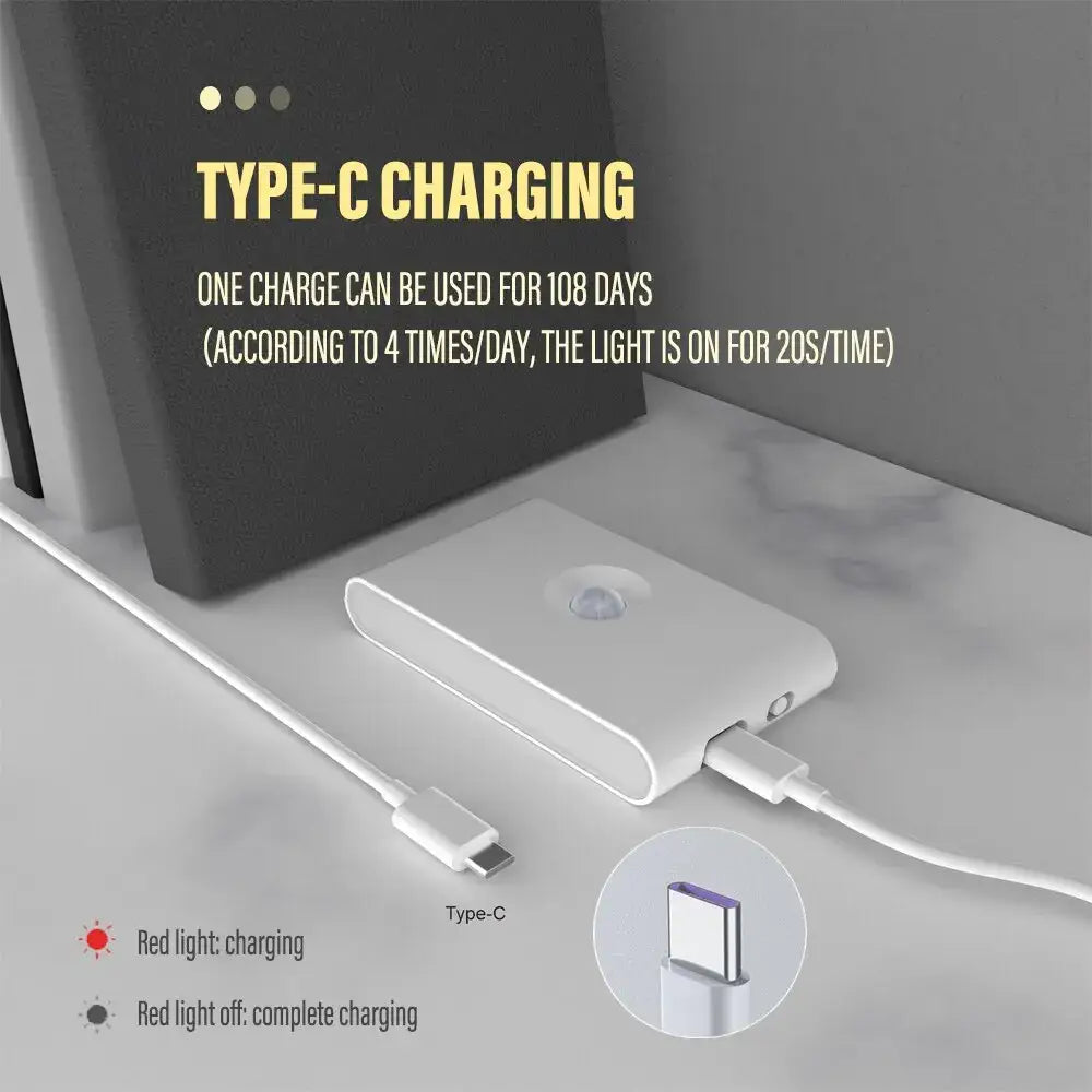 Modern gray induction night light motion sensor bedroom wall lamp