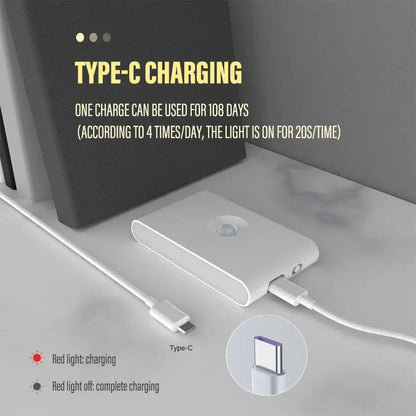 Modern gray induction night light motion sensor bedroom wall lamp