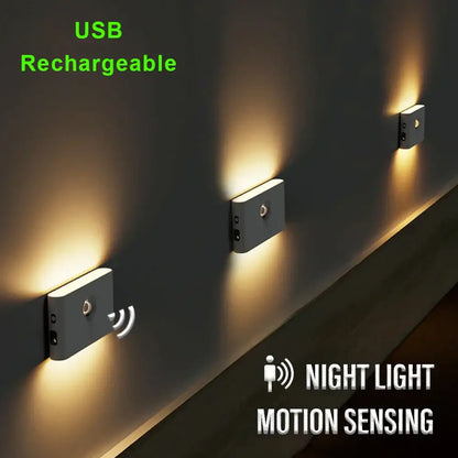 Modern gray induction night light motion sensor bedroom wall lamp