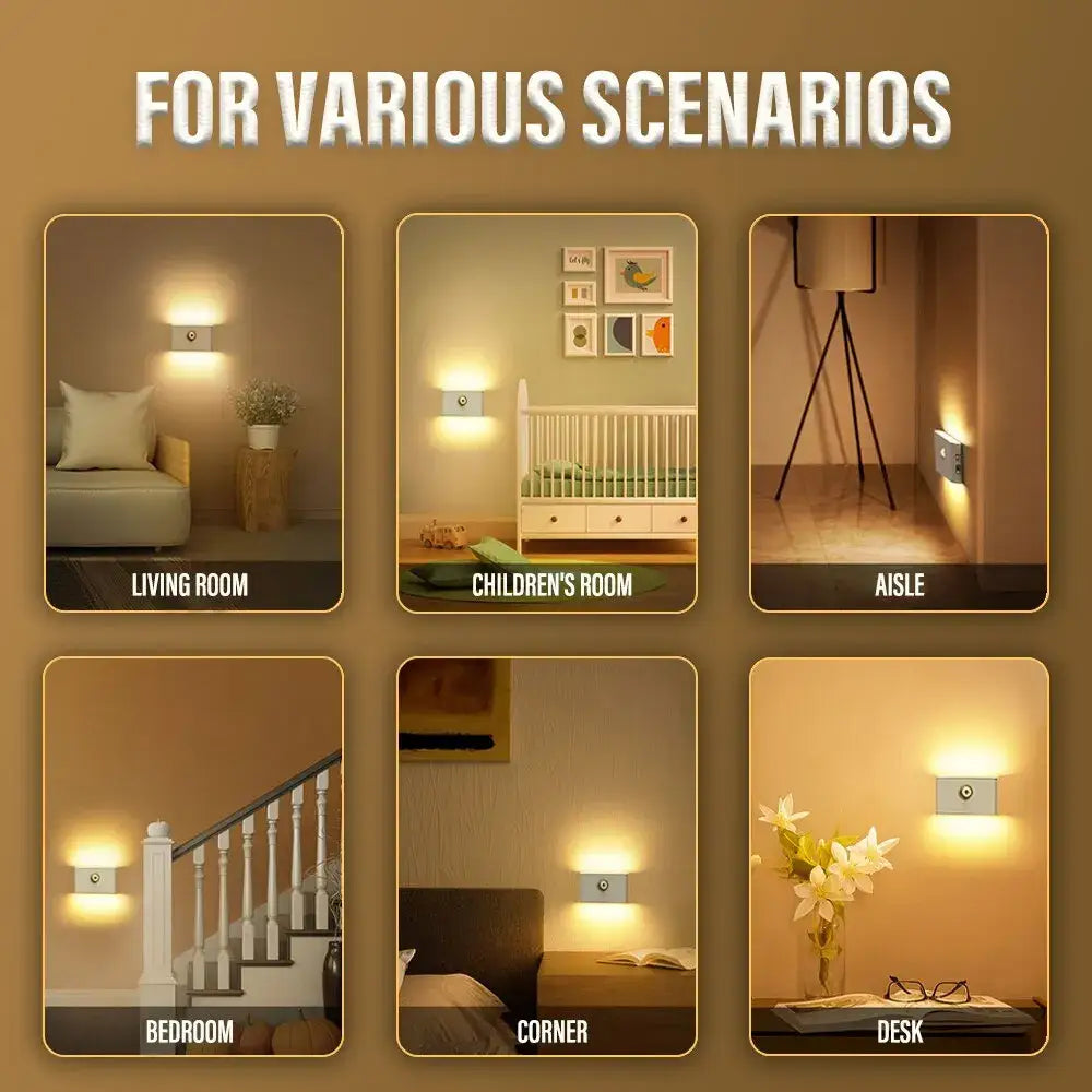 Modern gray induction night light motion sensor bedroom wall lamp