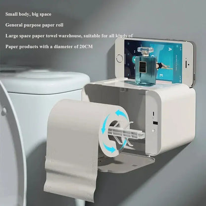 Modern gray induction toilet paper holder bathroom shelf