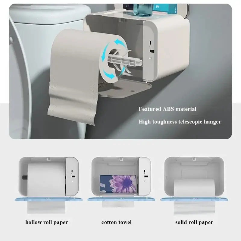Modern gray induction toilet paper holder bathroom shelf