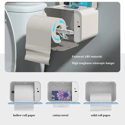 Modern gray induction toilet paper holder bathroom shelf