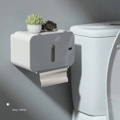 Modern gray induction toilet paper holder bathroom shelf