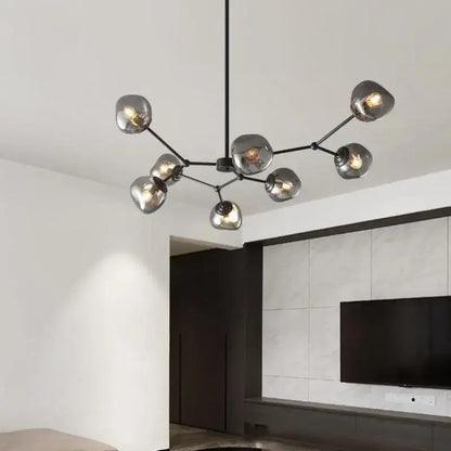 Modern gray lava glass chandelier dining room led pendant light