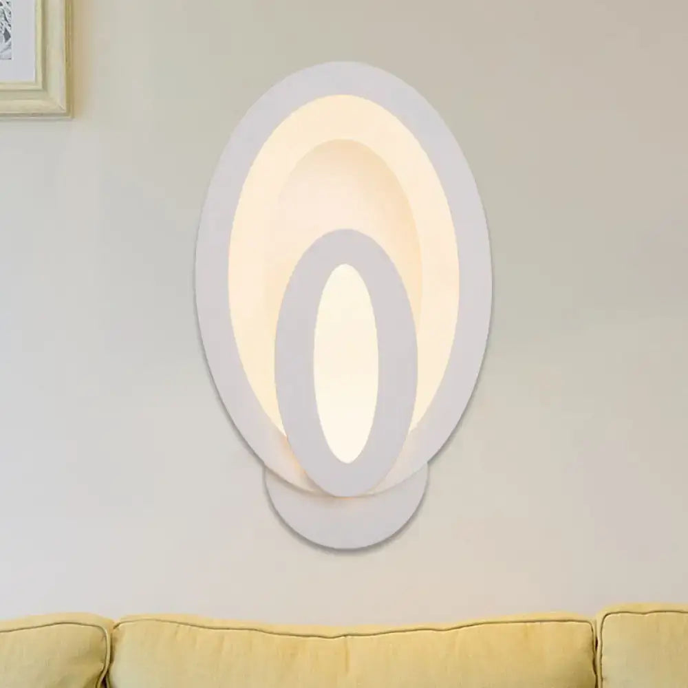 Modern gray layered square led wall sconce warm white bedroom light