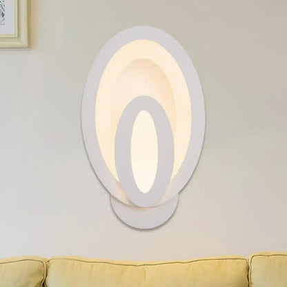 Modern gray layered square led wall sconce warm white bedroom light