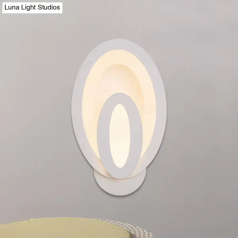 Modern gray layered square led wall sconce warm white bedroom light