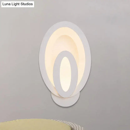 Modern gray layered square led wall sconce warm white bedroom light