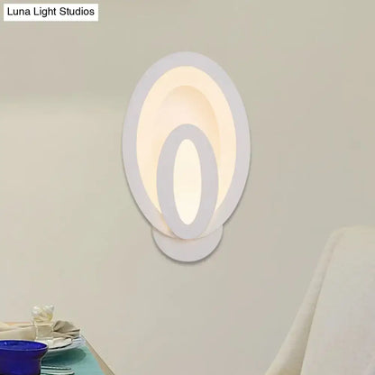 Modern gray layered square led wall sconce warm white bedroom light