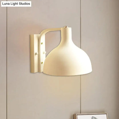 Modern gray metal domed wall sconce – hallway adjustable light