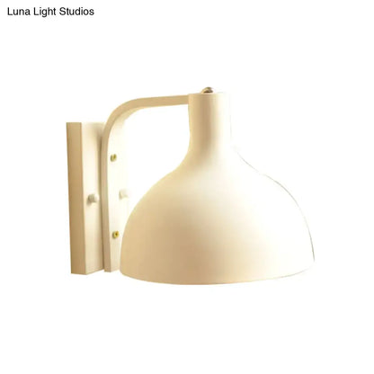Modern gray metal domed wall sconce – hallway adjustable light