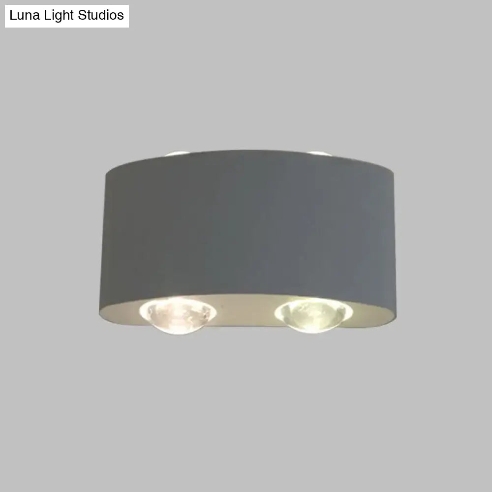 Modern gray metal piece cylindrical sconce lighting for living room