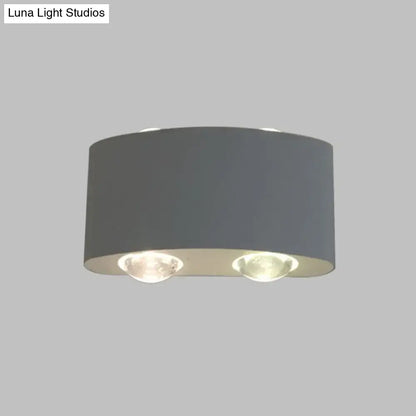 Modern gray metal piece cylindrical sconce lighting for living room