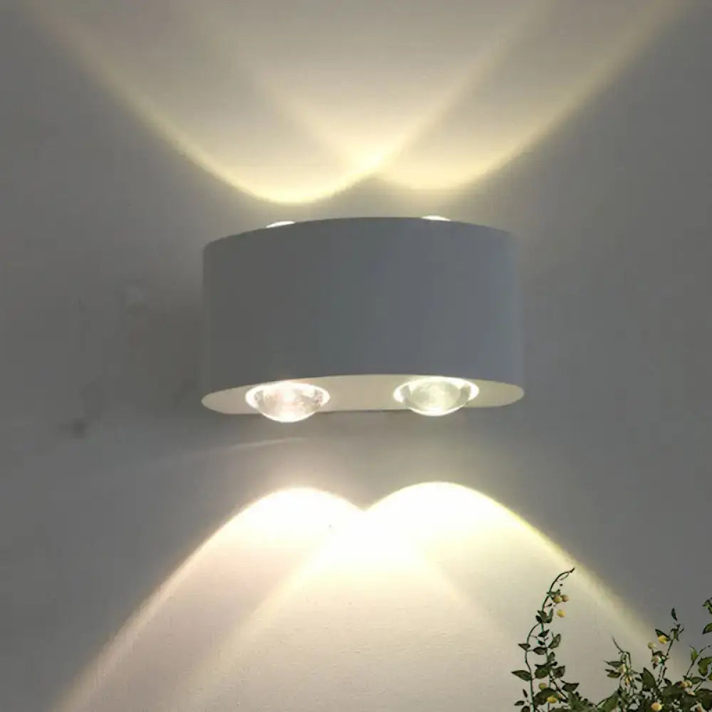 Modern gray metal piece cylindrical sconce lighting for living room