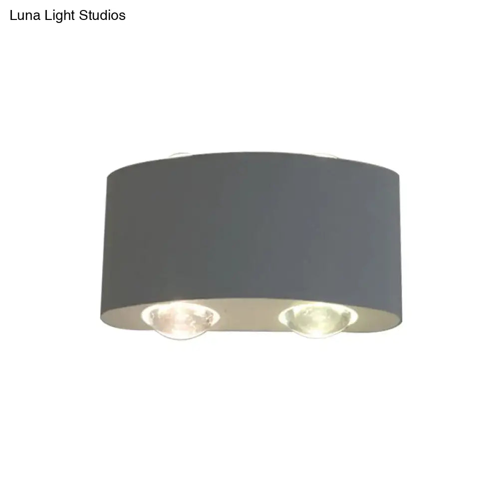 Modern gray metal piece cylindrical sconce lighting for living room