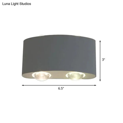 Modern gray metal piece cylindrical sconce lighting for living room